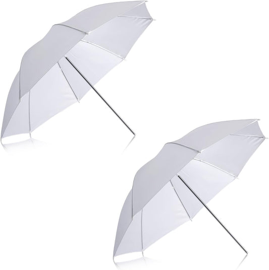 2 Pack 33"/84cm White Translucent Soft Umbrella for Photo and Video Studio Shooting