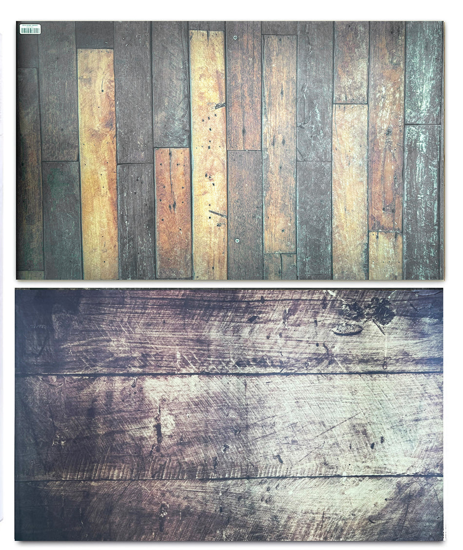 3D Double sided Brown Wood Texture and Old surface Photography backdrop #8856