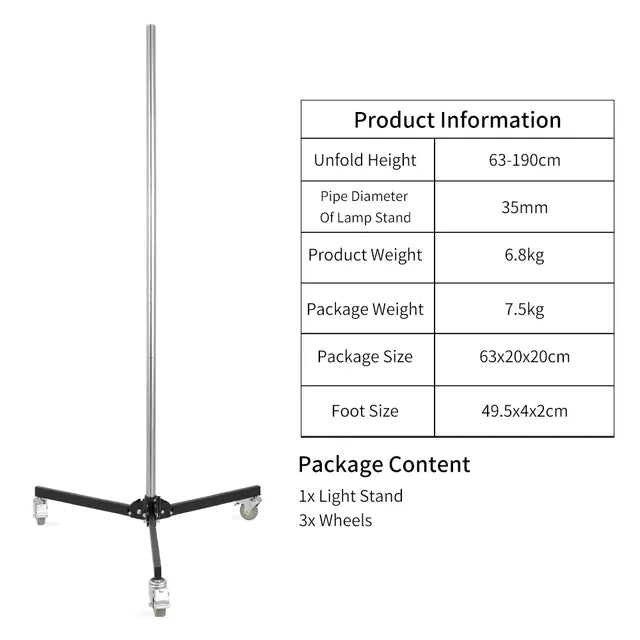 Wheels Folding Stand For Studio Light